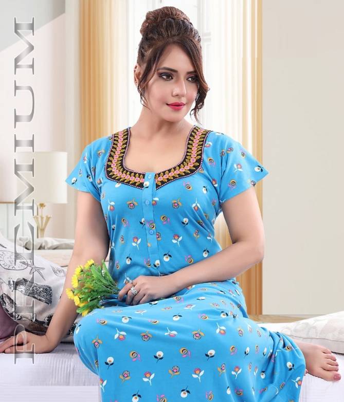 Kavyansika 206 Night Wear Embroidery Printed Nighty Collection